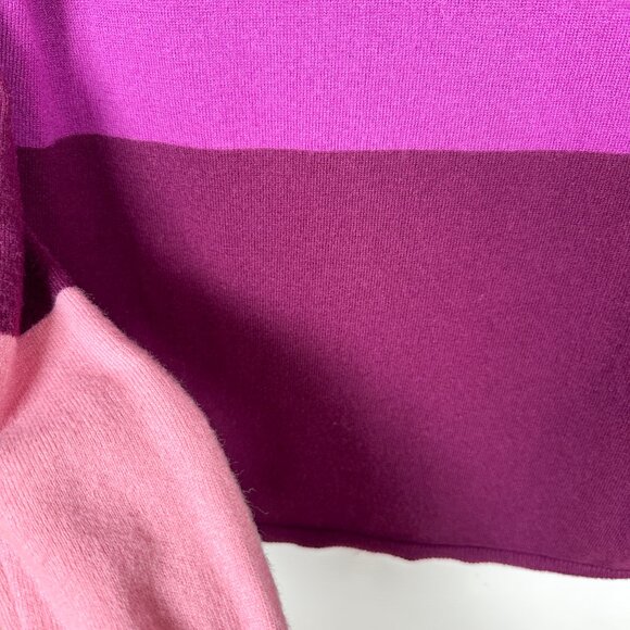 Talbots Women's Size M Purple Pink Lambswool Colorblock Sweater Soft Workwear - Picture 7 of 7